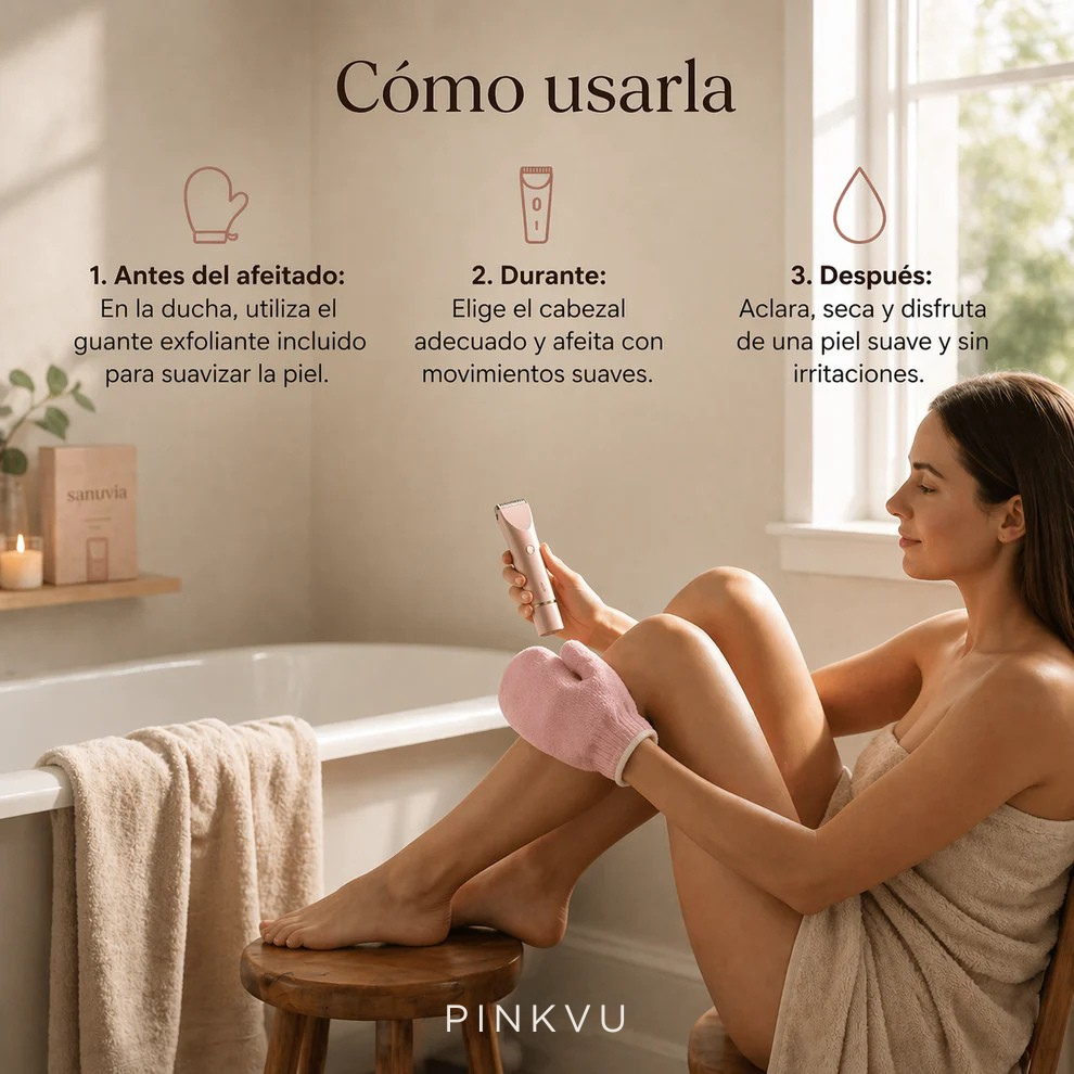 Pinkvu 2 en 1 - Depiladora Íntima